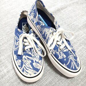 Vans UltraCush Hawiian Tropical Blue and White Floral Skate Sneaker Women's 7